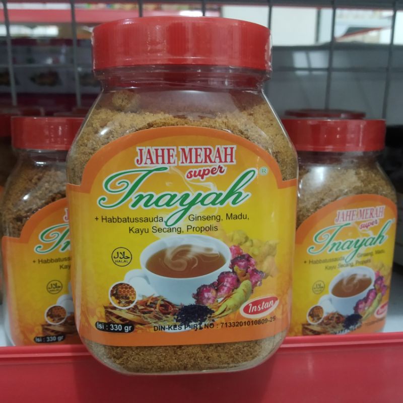

Jahe Merah Super Plus Habbatussauda, Ginseng, Madu, Kayu Secang Dan Propolis Jahe Merah Serbuk Minuman Kemasan Inayah
