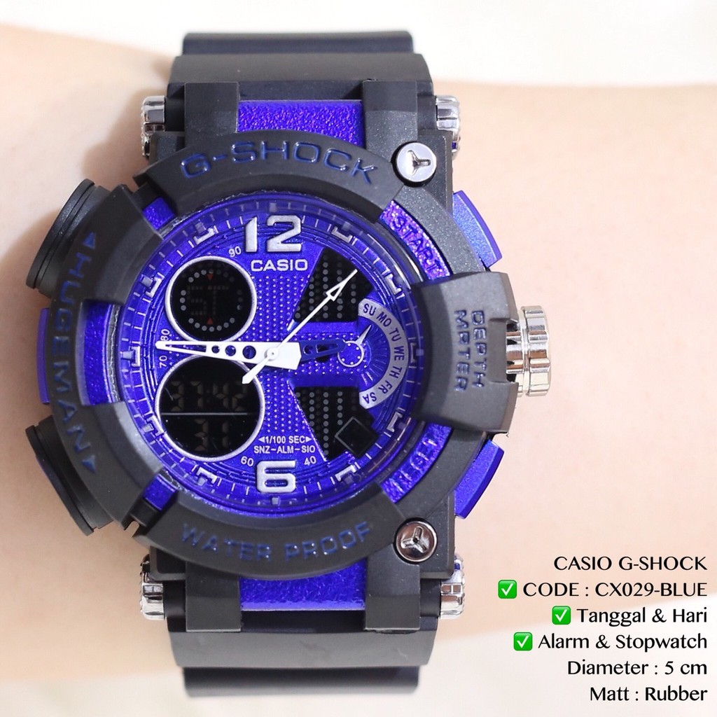 Jam tangan pria casio gshock tali karet anti air grosir ecer murah model terbaru free baterai CX029