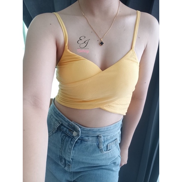 EJ - BR05 - Sling Tanktop / Crop Top / Atasan Wanita Bralette Push Up-BR07 KUNING