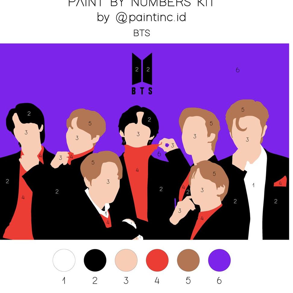 

[KODE PRODUK MLR7A6040] Paint by Numbers Kit: BTS | Paint Inc. ID | Painting Kit | Paint by Number | Paint Kit