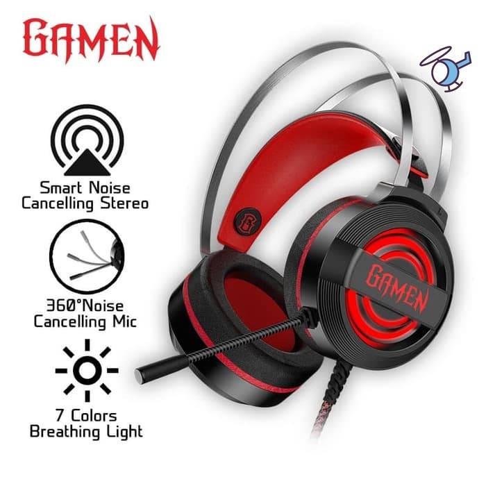 Headphone Gaming HP GAMEN GH1100 Wired Headset Gaming Black With 7 Color ORIGINAL GAMEN GARANSI 1 TAHUN