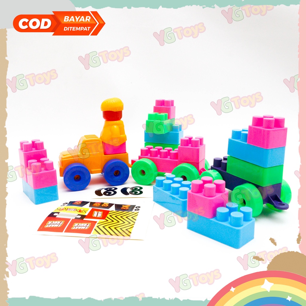 YGtoys Mainan Anak Balok Susun Ukuran Besar Building Block Blocks Blok Puzzle Mainan Edukatif