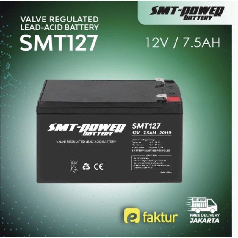 BATTERY UPS / AKI KERING / BATERAI VRLA SMT 12V 7.5AH