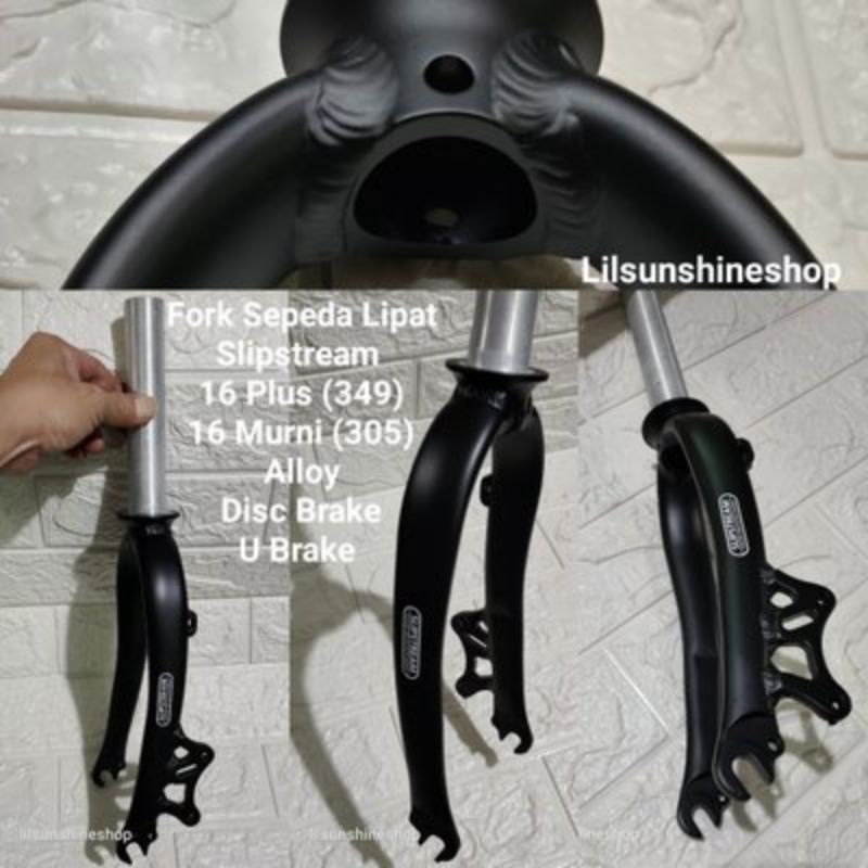 Garpu Fork Alloy Sepeda Lipat Ukuran 16 Murni / 16+ Slipstream Steer Tube Oversize 28.6mm