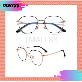 ♥TMALL88♥ Kacamata KM70 Kacamata Baca Frame Anti Radiasi Metal Gaya Retro Untuk Pria / Wanita