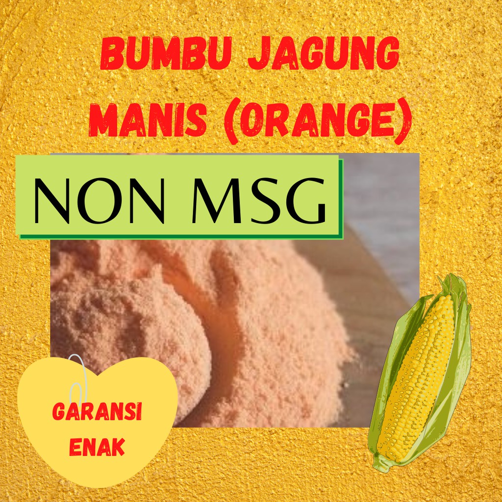 

BUMBU TABUR JAGUNG MANIS ORANGE NON MSG 1 KG FOOD GRADE 1Kg Bubuk Bumbu Singkong Cilung Kerupuk