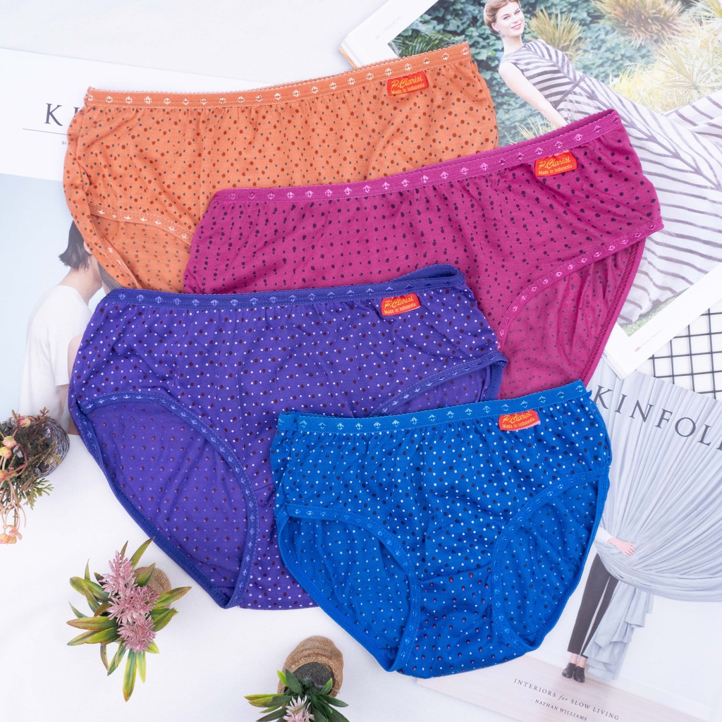 (Surabaya) Celana Dalam Wanita Karet Bintik | Cd Undies Import Clarisi Renda Pakaian Dalam Wanita