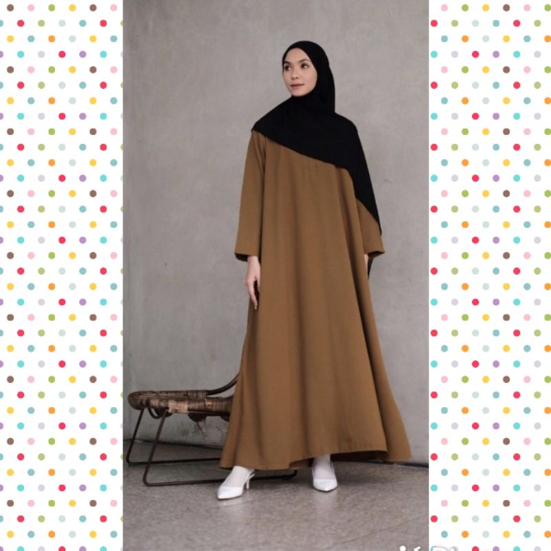 Abaya Basick Polos Hitam dan Coklat Ready