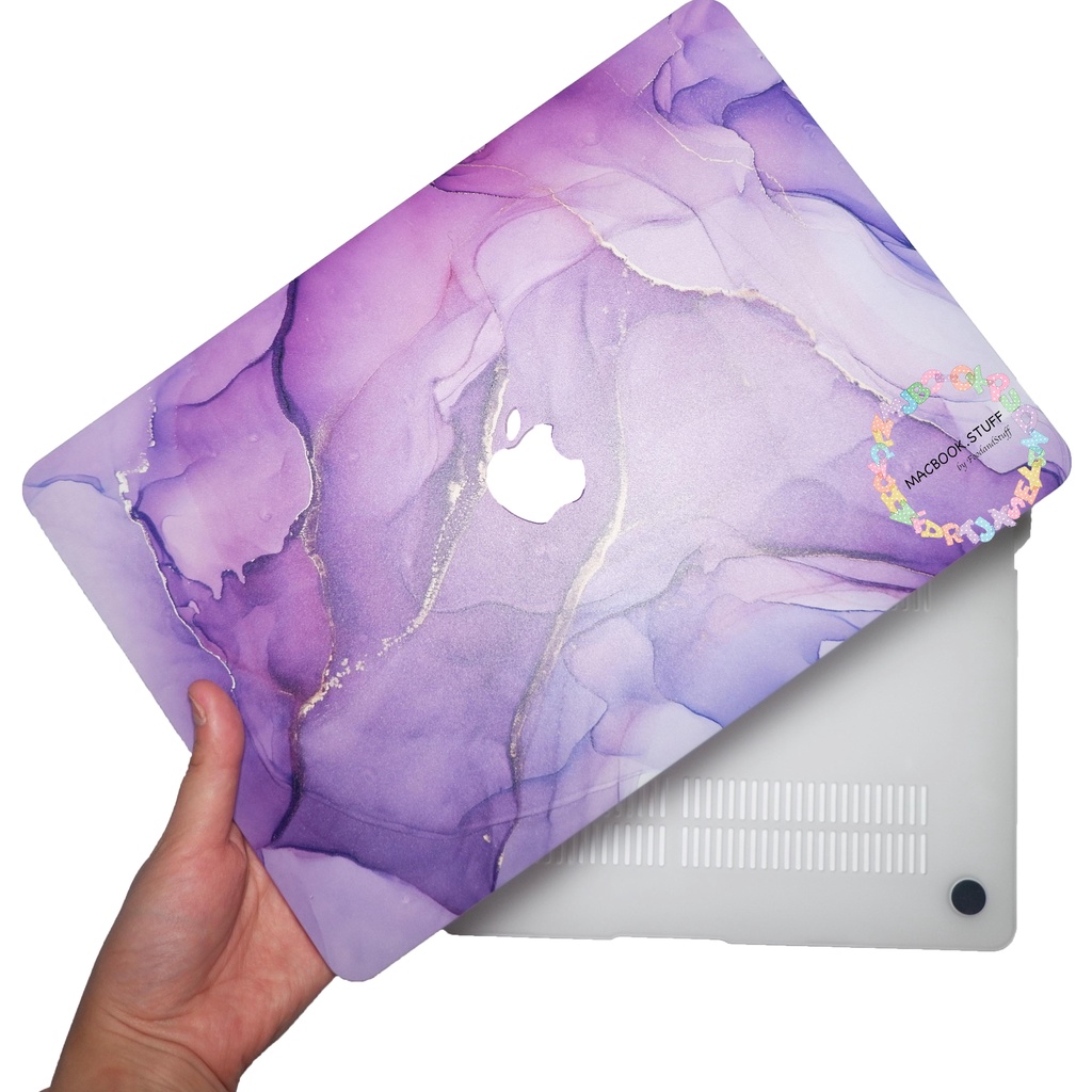 CASE MACBOOK Case DRW MARBLE VIOLET NEW AIR PRO RETINA 11 12 13 14 15 16 INCH NON /  WITH CD ROOM / TOUCHBAR / TOUCH ID / M1 2020 2021 2022