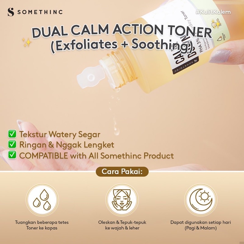 SOMETHINC Calm Down! PHA 3% Everyday Toner -Toner Menenangkan &amp; Mencerahkan kulit