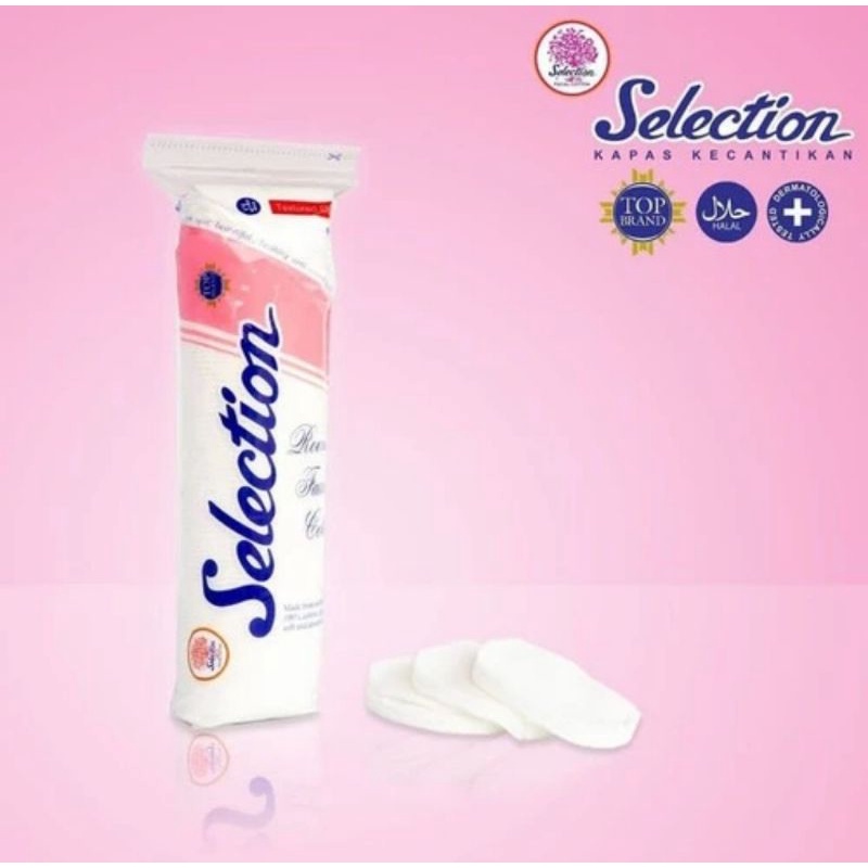 kapas selection round oval laps wajah bulat 80 pcs