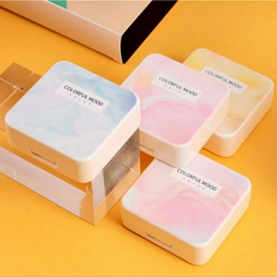 Tempat softlens / softlens case cute colorful mood