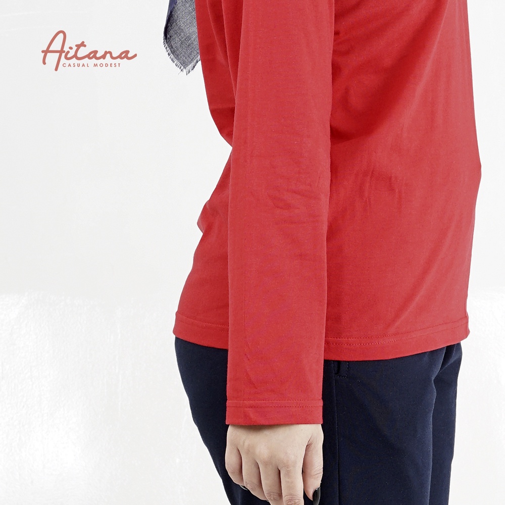 Aitana - Kaos Polos Wanita Lengan Panjang Reguler Fit Soft Cotton Combed 30s