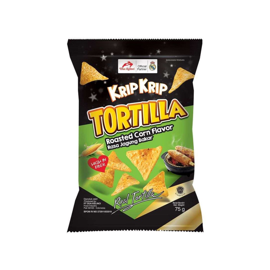 

Dua Kelinci Snack Krip Krip Tortilla Jagung Bakar 75G