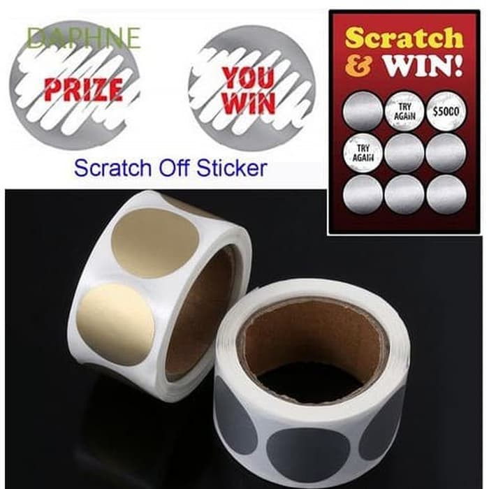 Scratch Off Sticker - 2.5cm Round Gold/Silver Foil (10pcs)