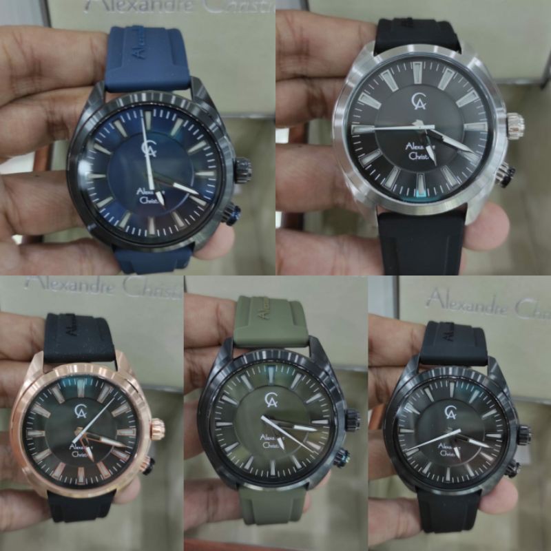 Jam Tangan Alexander Christie 8630 AC 8630 stainless & Rubber Baterai Original d4.3cm garansi 1thn