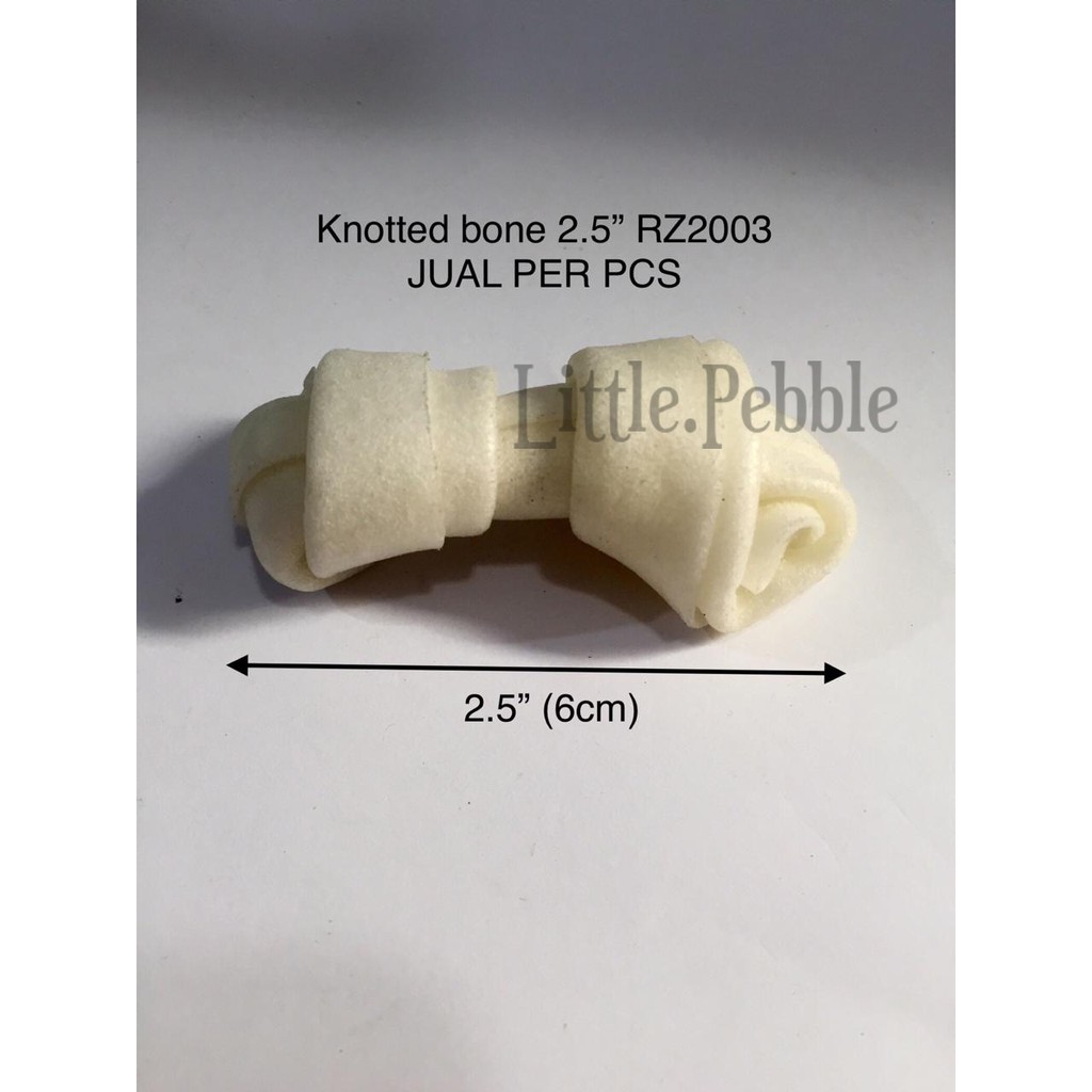 snack gigitan anijng knotted bone 2.5&quot;-milk-JUAL PER PCS