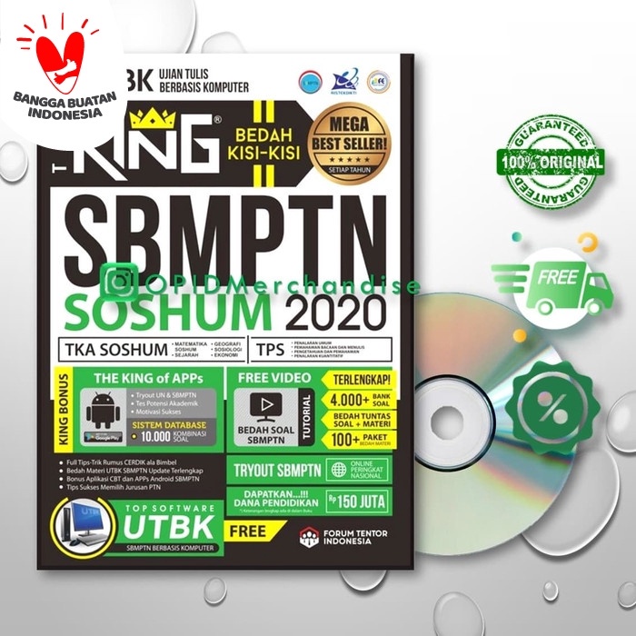 

❤BISA COD❤ Buku Bedah Kisi Kisi Sbmptn Soshum 2020: The King, Bonus CD