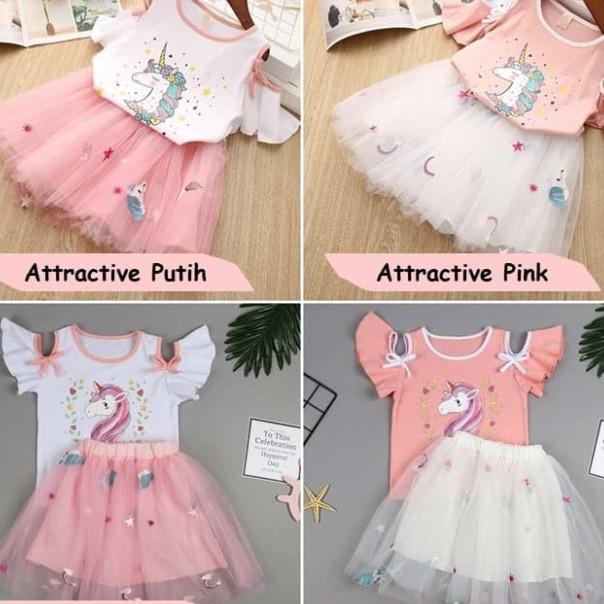Dress Anak Unicorn Gaun Pesta Bayi Unicorn - Feminine Pink, M