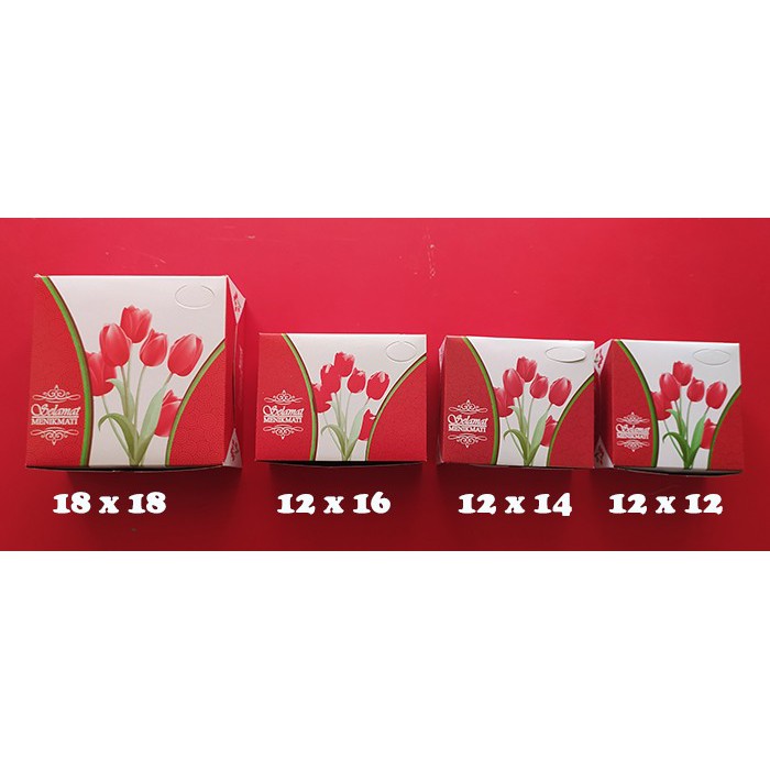 

Dus kue box kotak kertas tempat snack hajatan MOTIF 12x12 12x14 12x16 (100 Pcs)