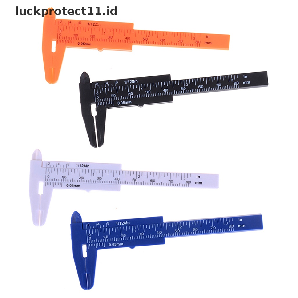 //HG&amp;ID// 1pc Mini sliding vernier caliper plastic measure ruler gauge double scale 80mm .