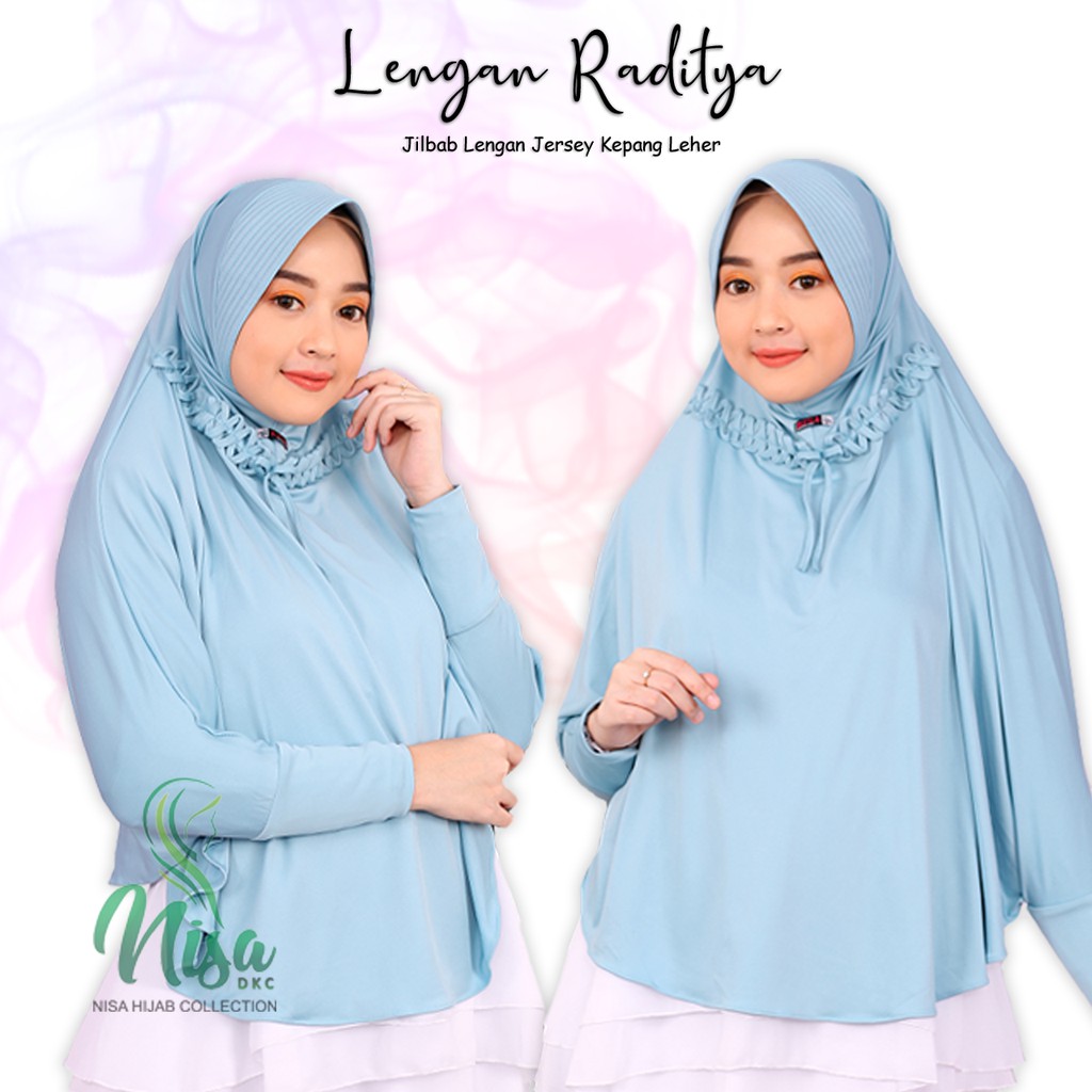 Hijab Lengan Khimar Tangan Jilbab Jersey Raditya Kepang Leher