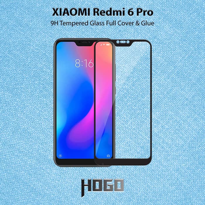 Xiaomi Redmi 6 Pro Tempered Glass HOGO Full Cover Glue