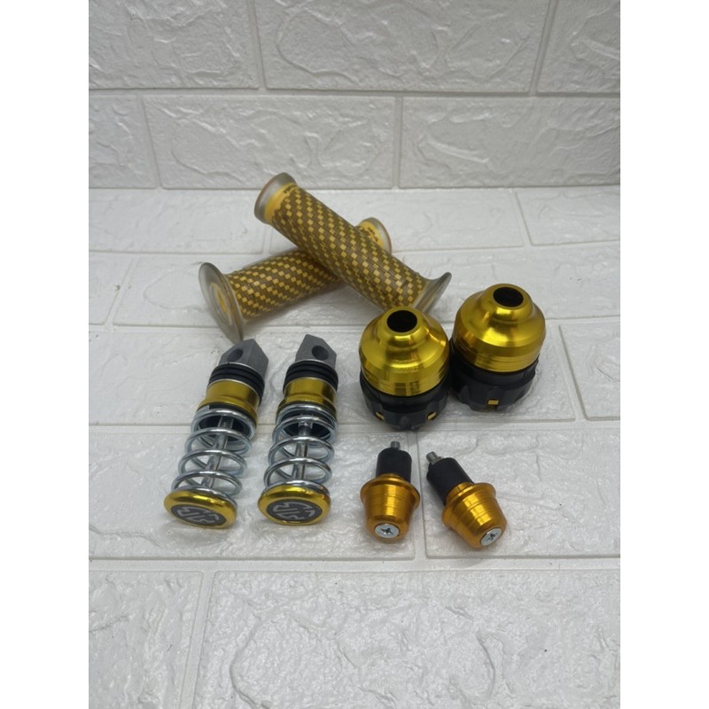 Jalu As Roda Depan+Handgrip karbon+Jalu Stang Matic+Step Per CNC Universal Honda Yamaha