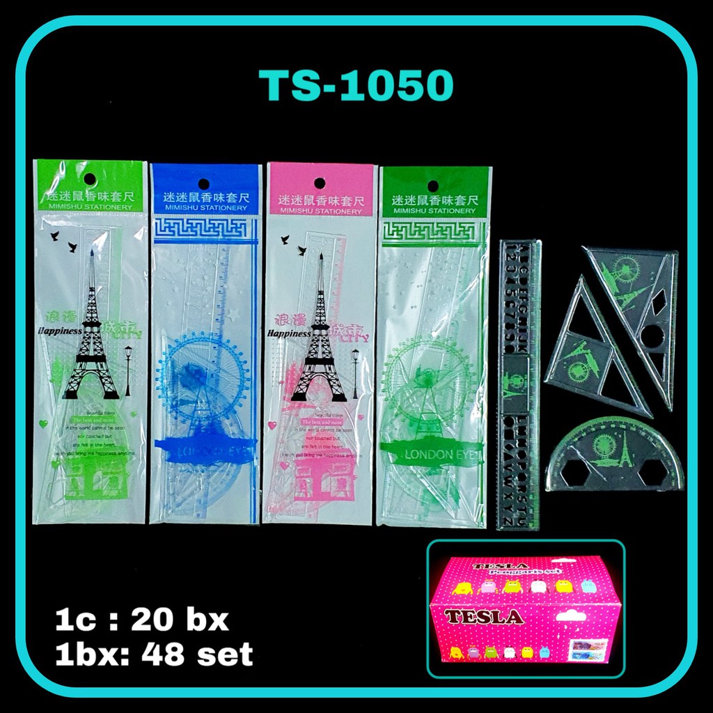 

ILP Penggaris Set TESLA FANCY 1050 / Penggaris Plastik / Penggaris Set / Ruler Set