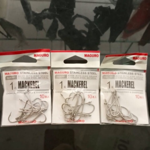 Mata Pancing/Kail Maguro Mackerel Stainless Steel Hooks Tajam Size 4/0 3/0 2/0 1/0 1 2 4 6 8 10 12