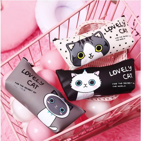 OVERFLOWS.ID TEMPAT PENSIL KOTAK PINSIL KUCING PENCIL CASE LOVELY CAT