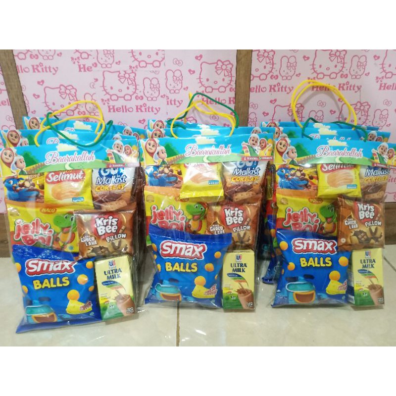 snack ultah murah / paket ulang tahun / bingkisan snack /goodiebag snack/snackultahsurabaya/ Bingkisan Snack Label / Snack Ultah Anak Kekinian