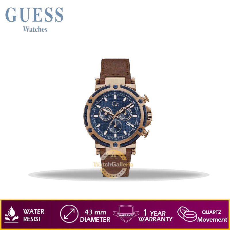Jam Tangan Pria GUESS GC Y54005G7MF Strap Leather Original