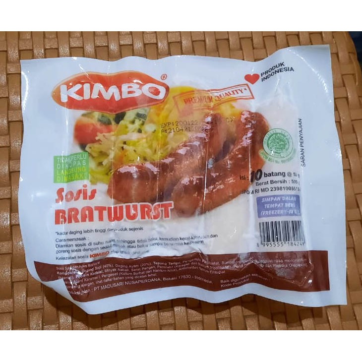

Kimbo Sosis Bratwurst 500 gram isi 10