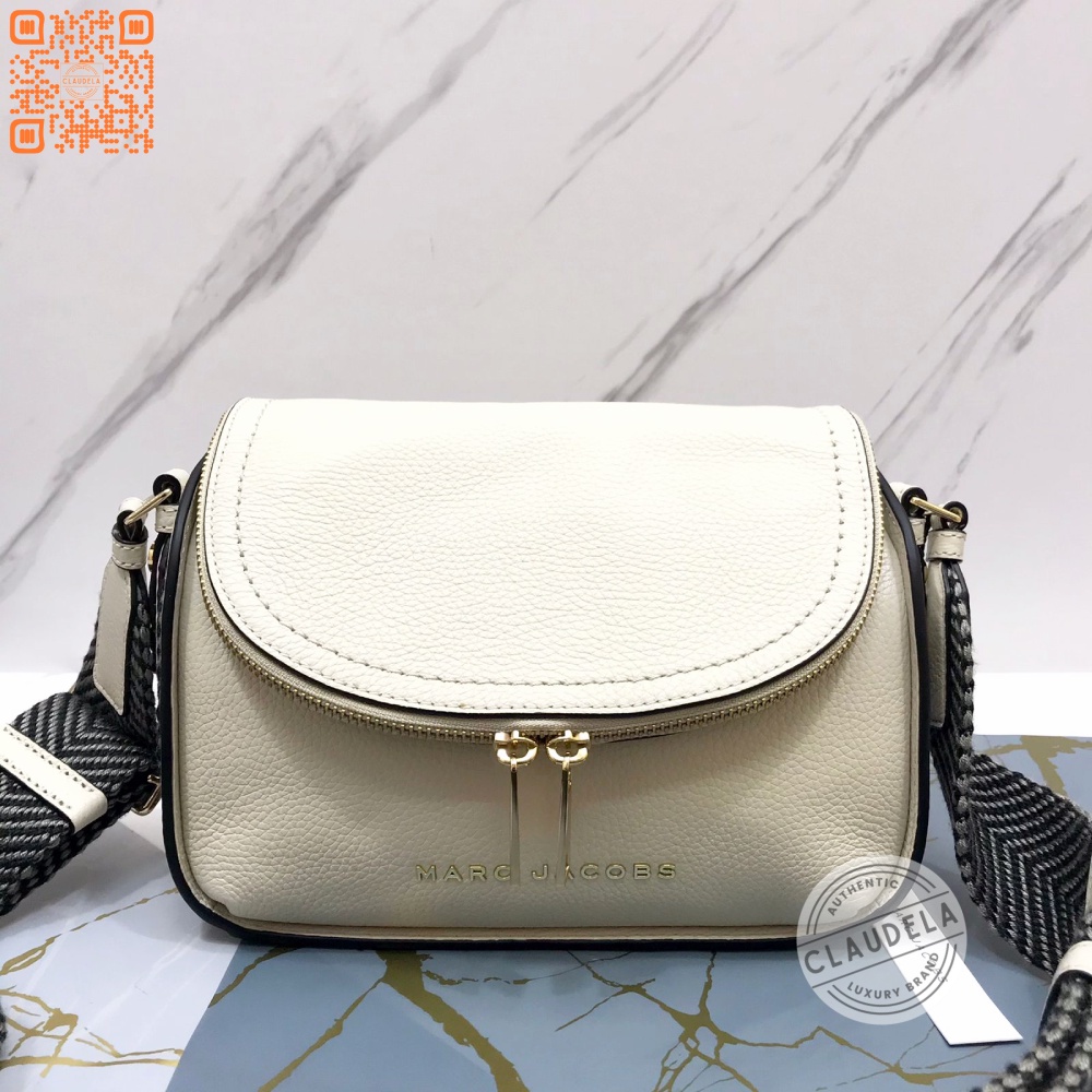 MARC JACOBS Mini Groove Messenger Crossbody Bag in Marshmallow White with Gold Hardware