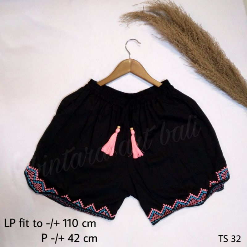 celana pendek wanita bawahan wanita celana bali polos warna bordir souvenir bali murah