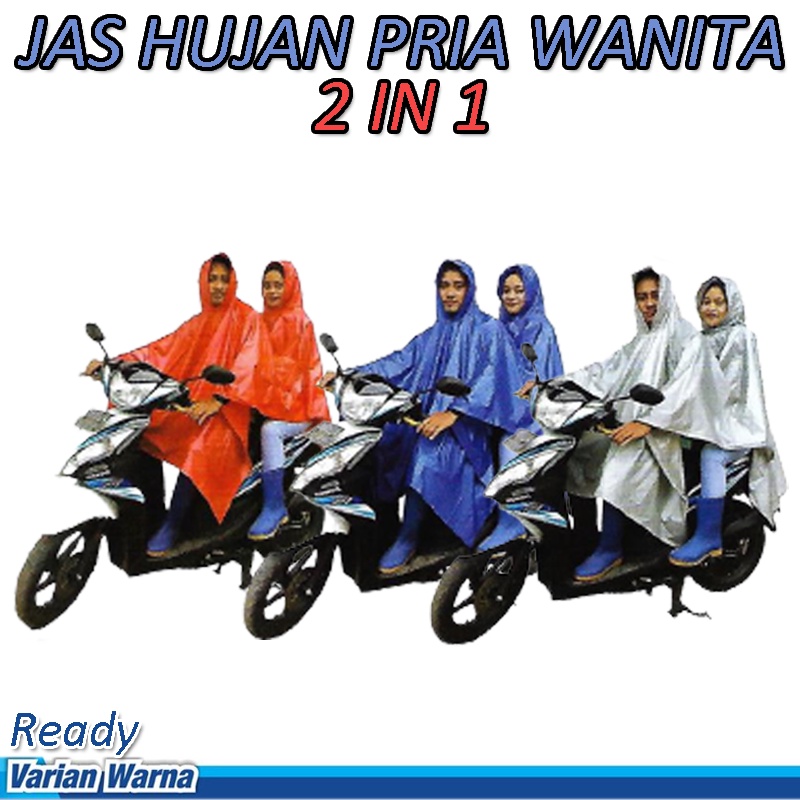 Terlaris Jas Hujan 2 in 1 DAYTONA Premium Dewasa Murah / Jas Hujan Berdua Boncengan 2 Kepala Murah / Jaket Motor Dewasa Penutup Seluruh Badan / Jas Hujan Dobel Ponco Double / Double Phonco