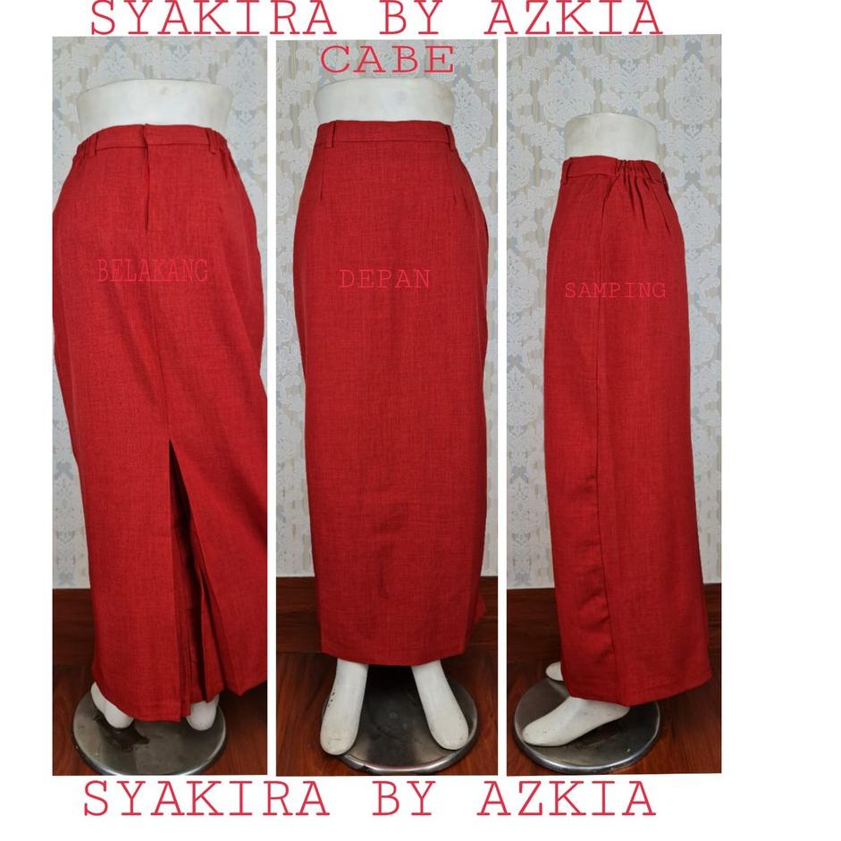 Penjualan Terbanyak.. Rok Span Brand Syakira warna merah cabe, abu tua, milo, cokelat susu, khaki, c