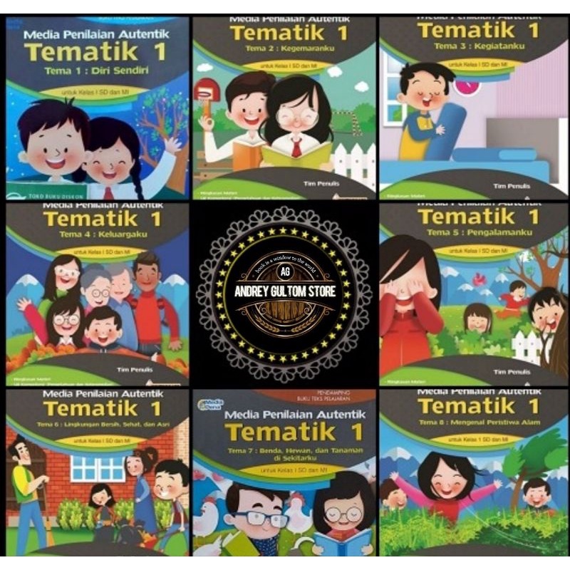 MEDIA PENILAIAN AUTENTIK TEMATIK SD KELAS 1 TEMA 1 2 3 4 5 6 7 8 / MEDIAPENA / MP / Media Pena
