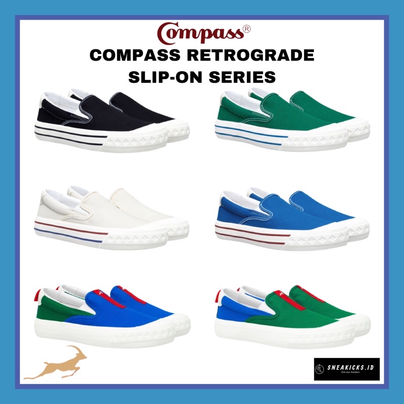 [ORIGINAL] SEPATU COMPASS RETROGRADE SLIP-ON