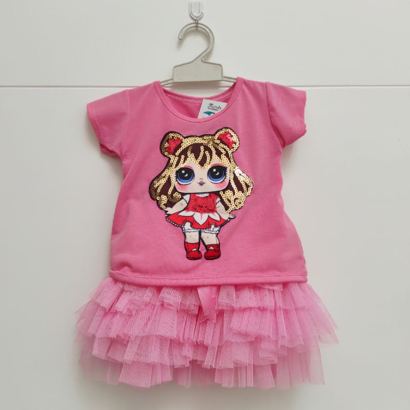 Setelan dress baju rok TUTU LOL anak bayi