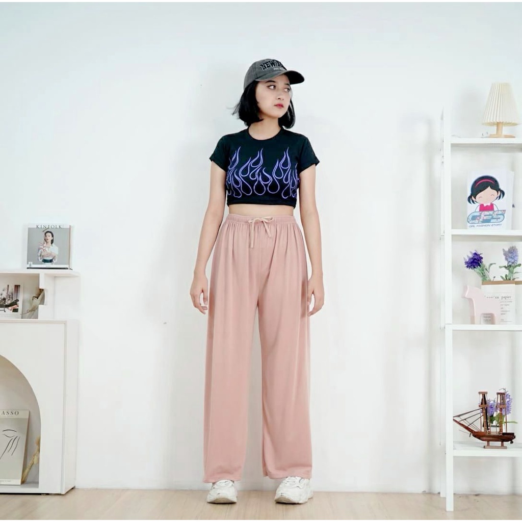 BEFAST - ZFS OOTD Wanita Celana Panjang ACIKA / RILEY COMFY KULOT NYAMAN FULL KARET / Celana Panjang Wanita / Celana Kulot Banyak Warna / Kulot Terlaris / Celan Trendy / Celana Panjang Kulot Viral Di TikTok