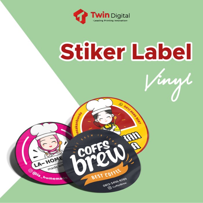 

perekat-pengikat- cetak stiker label kemasan makanan produk stiker cutting vinyl a3 - 3x3, kotak