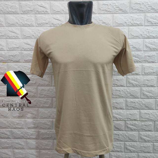 KAOS POLOS / BAJU POLOS CREAM Cotton Combed 30s Premium