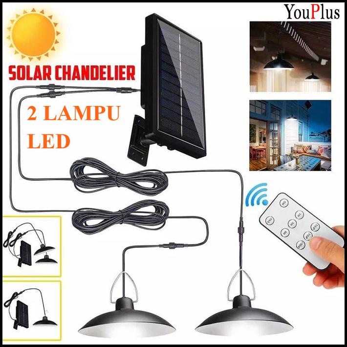 Lampu Solar Cell 2 Led / Lampu Tenaga Matahari / Lampu Outdoor Indoor