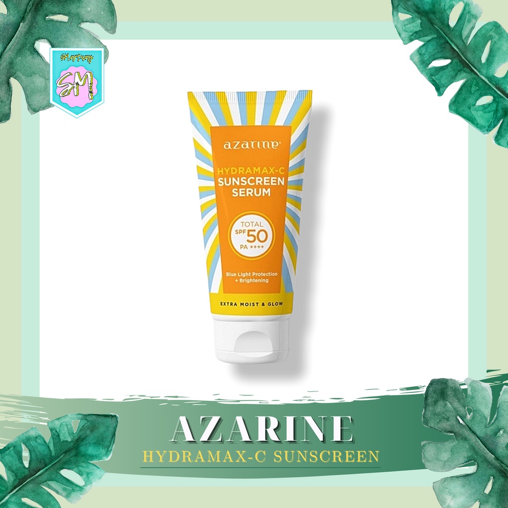 Azarine Hydramax - C Sunscreen Serum SPF 50 PA++++ | Tanpa Alkohol &amp; Parfum | Untuk Kulit Sensitif &amp; Kering | Melembabkan Sunblock Sun Block Blok Screen