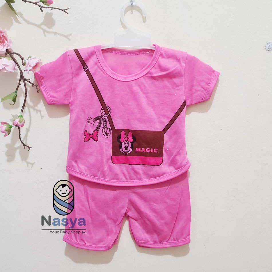 [N-051] Baju Bayi New Born motif cherry / Setelan sehari-hari anak perempuan (0-6 bulan)