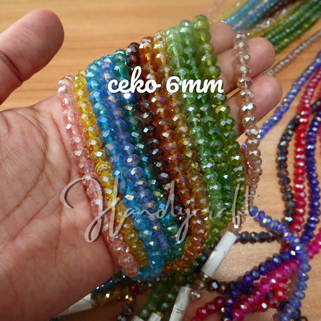 Mutiara Kristal Ceko 6 MM per renteng