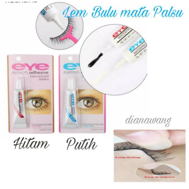 Lem bulumata palsu hitam atau putih /  Eyelash Extension/ Lem bulumata palsu