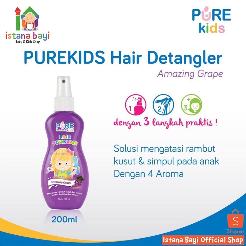 Purekids Hair Detangler - Spray rambut kusut